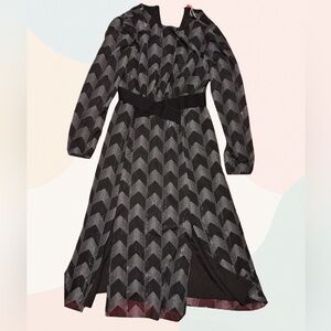 Ted Baker Black and Gray Formal Dress